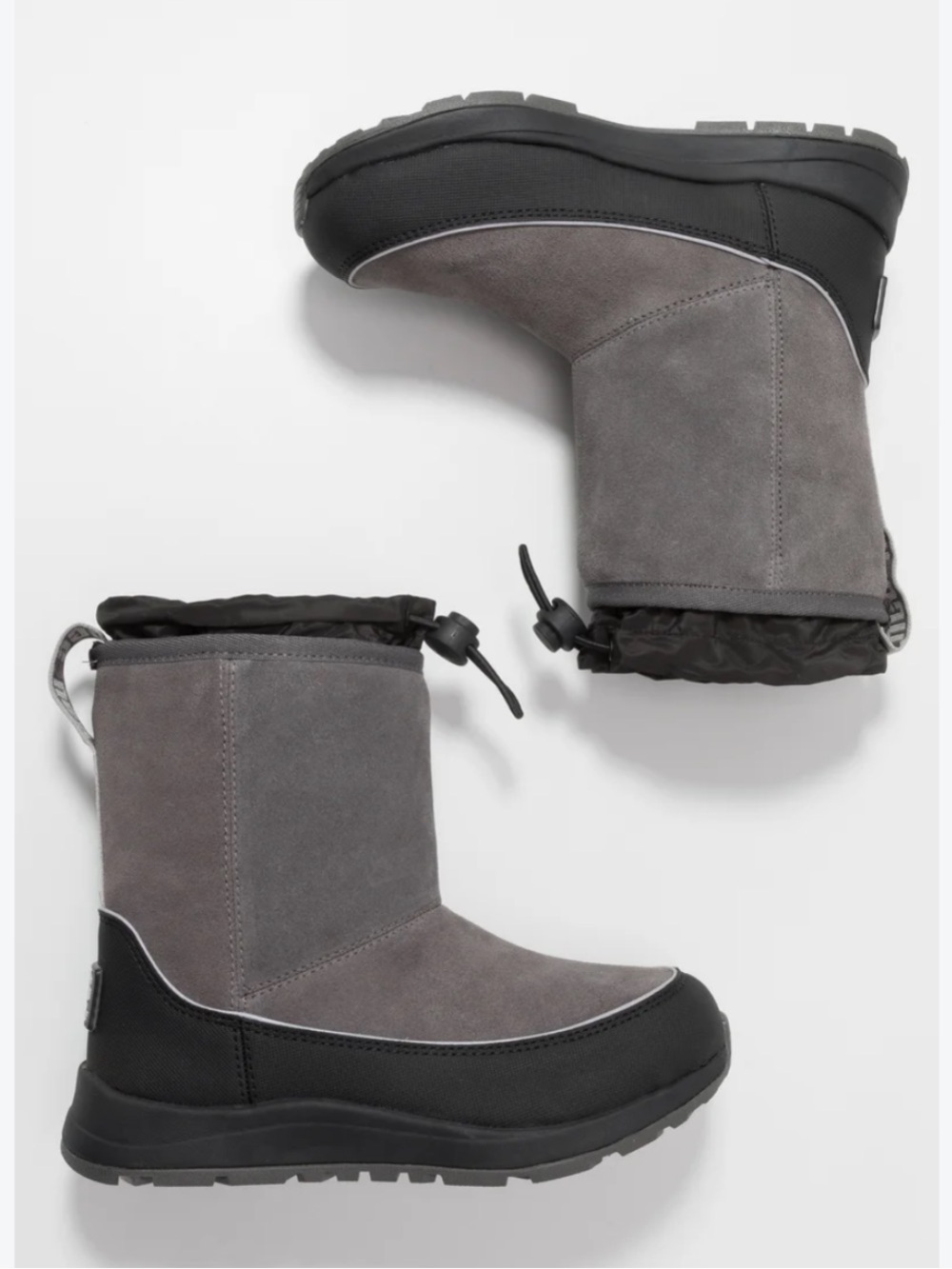 UGG Kids Grey and Black Suede Winter Boots size 4